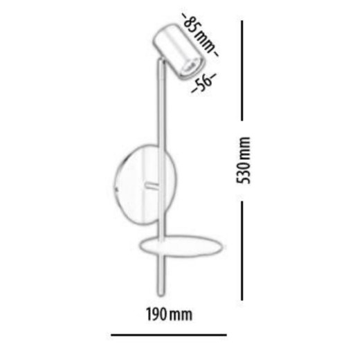 Applique Chrome Rogna, 1x GU10-Max.50W, IP20, 230V, Classe I - Spot-Light