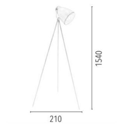 Lampadaire Blanc Marla, 1xE27 Max 60W , IP20, 230V AC, Classe II - Spot-Light