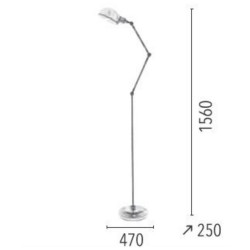 Lampadaire Chrome Kadina, 1xE27 Max 60W , IP20, 230V AC, Classe II - Spot-Light