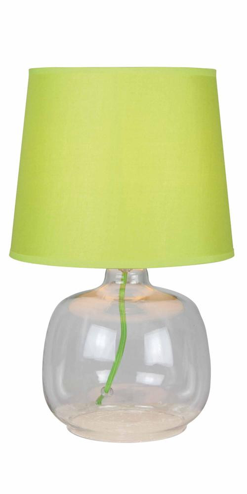 Lampe à poser Vert/Transparent Mandy, 1xE14 Max 40W , IP20, 230V AC, Classe II