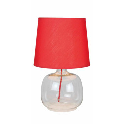 Lampe à poser Rouge/Transparent Mandy, 1xE14 Max 40W , IP20, 230V AC, Classe II - Spot-Light