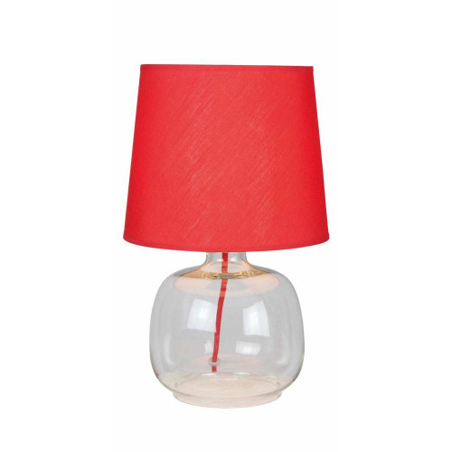 Lampe à poser Rouge/Transparent Mandy, 1xE14 Max 40W , IP20, 230V AC, Classe II - Spot-Light