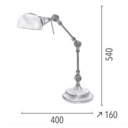 Lampe à poser Chrome Kadina, 1xE14 Max 60W , IP20, 230V AC, Classe II - Spot-Light
