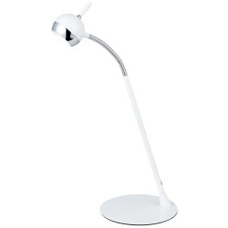 Lampe à poser Blanc/Chrome Rufio, Led inclue 1x 5,7W , IP20, 230V AC, Classe II - Spot-Light