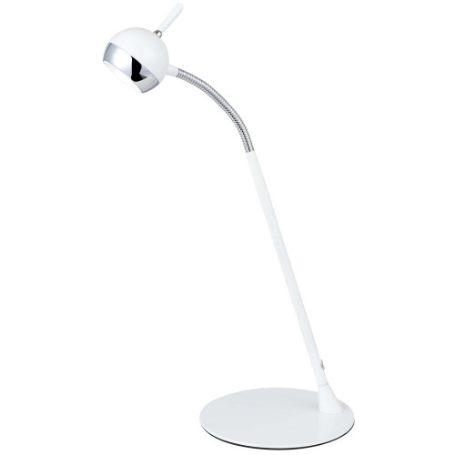 Lampe à poser Blanc/Chrome Rufio, Led inclue 1x 5,7W , IP20, 230V AC, Classe II - Spot-Light