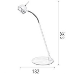 Lampe à poser Blanc/Chrome Rufio, Led inclue 1x 5,7W , IP20, 230V AC, Classe II - Spot-Light