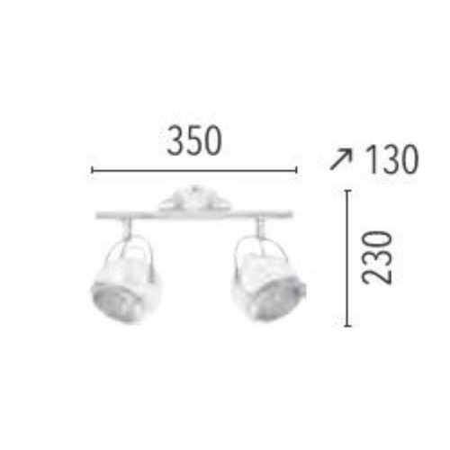 Plafonnier Satin Ball, Led inclue 2xGU10 5,5W , IP20, 230V AC, Classe I - Spot-Light