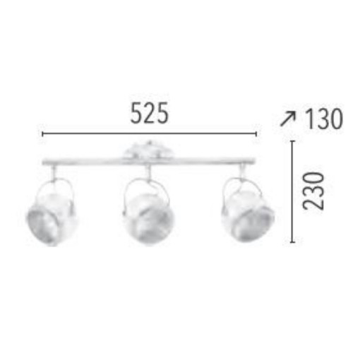 Plafonnier Satin Ball, Led inclue 3xGU10 5,5W , IP20, 230V AC, Classe I - Spot-Light