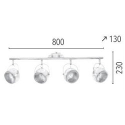 Plafonnier Blanc Ball, Led inclue 4xGU10 5,5W , IP20, 230V AC, Classe I - Spot-Light