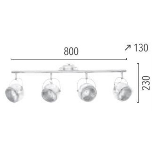 Plafonnier Blanc Ball, Led inclue 4xGU10 5,5W , IP20, 230V AC, Classe I - Spot-Light