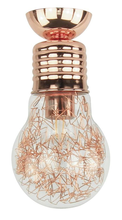 Plafonnier Cuivre Bulb,1xE27 Max 60W , IP20, 230V AC, Classe I
