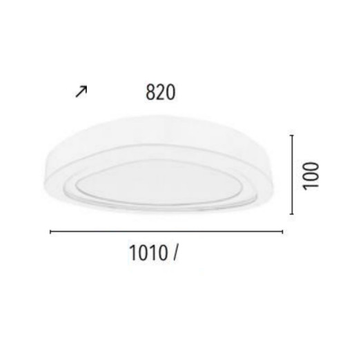 Plafonnier Blanc Cloud, LED intégrée 96W, 7680 lm, 3000K, IP20, 230V, Classe I - Spot-Light