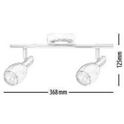 Plafonnier Colors, Noir & Chrome, 2x GU10-Max.50W, IP20, 230V, Classe I - Britop