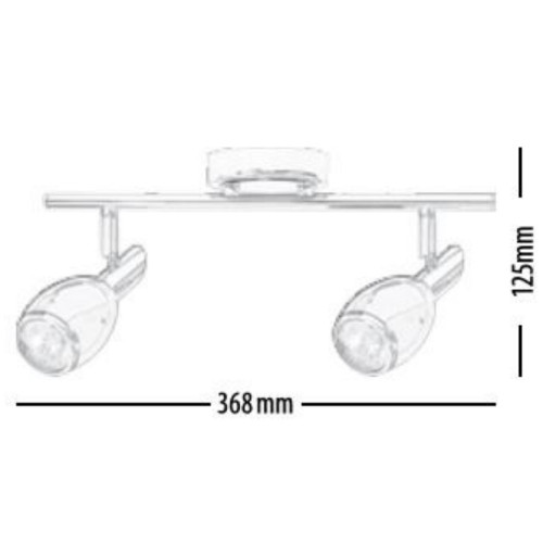 Plafonnier Colors, Noir & Chrome, 2x GU10-Max.50W, IP20, 230V, Classe I - Britop