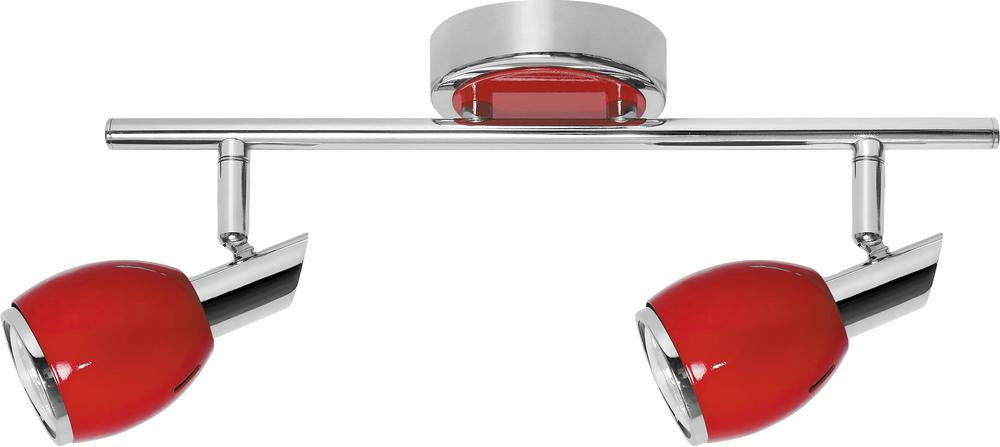 Plafonnier Colors, Rouge & Chrome, 2x GU10-Max.50W, IP20, 230V, Classe I