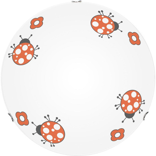 Plafonnier Blanc translucide Décor Fly, 2x E27-Max.60W, IP20, 230V, Classe I - Britop
