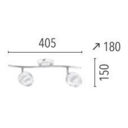 Plafonnier Chrome/Blanc Hypnos, Inclue 2xG9 28W , IP20, 230V AC, Classe I - Spot-Light