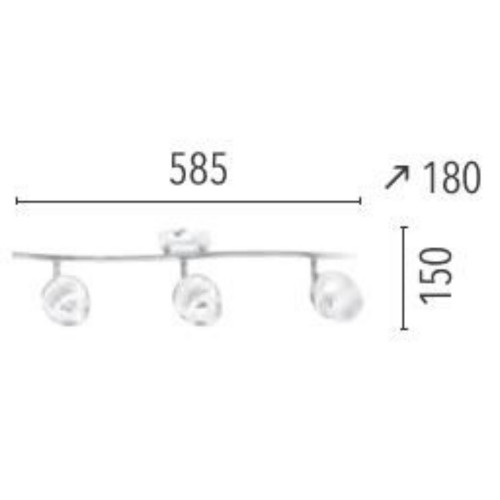 Plafonnier Chrome/Blanc Hypnos, Inclue 3xG9 28W , IP20, 230V AC, Classe I - Spot-Light