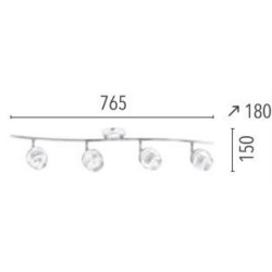 Plafonnier Chrome/Blanc Hypnos, Inclue 4xG9 28W , IP20, 230V AC, Classe I - Spot-Light