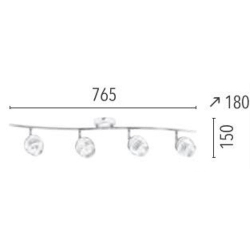 Plafonnier Chrome/Blanc Hypnos, Inclue 4xG9 28W , IP20, 230V AC, Classe I - Spot-Light