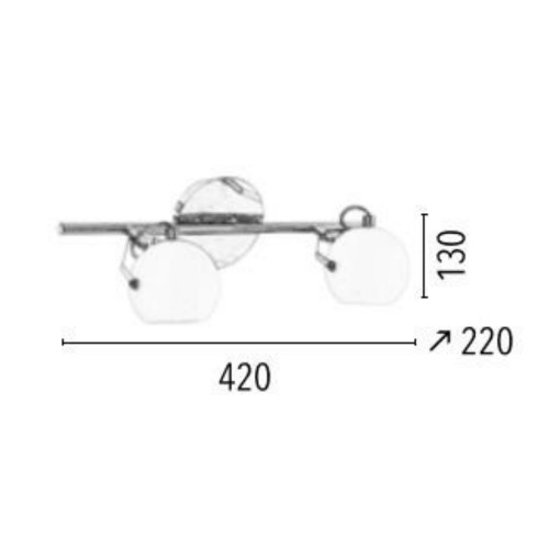 Plafonnier Chrome & Blanc Ida, 2x LED 3W, IP20, 230V, Classe I - Spot-Light