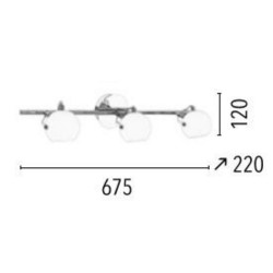Plafonnier Chrome & Blanc Ida, 3x LED 3W, IP20, 230V, Classe I - Spot-Light