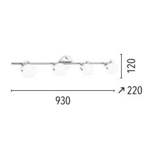Plafonnier Chrome & Blanc Ida, 4x LED 3W, IP20, 230V, Classe I - Spot-Light