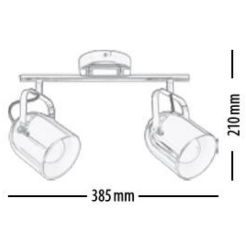 Plafonnier Cuivre Inga, 2x E27-Max.60W, IP20, 230V, Classe I - Britop