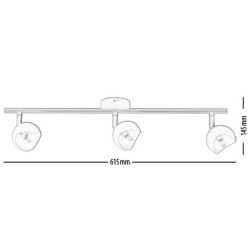 Plafonnier Blanc & Chrome Kita, 3x G9-28W, IP20, 230V, Classe I - Britop