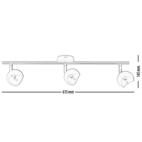 Plafonnier Blanc & Chrome Kita, 3x G9-28W, IP20, 230V, Classe I - Britop