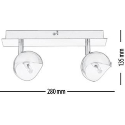 Plafonnier Métal Brossé Kumi, 2x G9-28W, IP20, 230V, Classe I - Britop