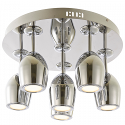 Plafonnier Chrome Merlot, 6x LED 5W, IP20, 230V, Classe I - Spot-Light