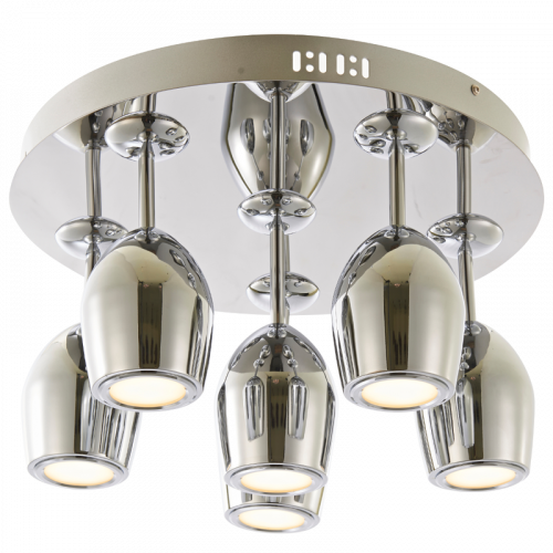 Plafonnier Chrome Merlot, 6x LED 5W, IP20, 230V, Classe I - Spot-Light