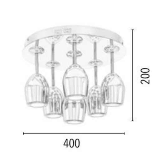 Plafonnier Chrome Merlot, 6x LED 5W, IP20, 230V, Classe I - Spot-Light