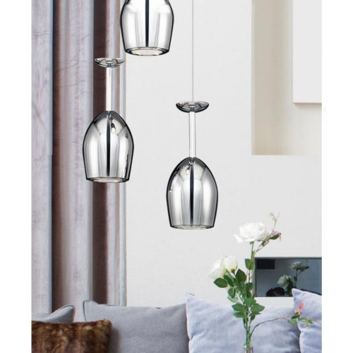 Plafonnier Chrome Merlot, 6x LED 5W, IP20, 230V, Classe I - Spot-Light
