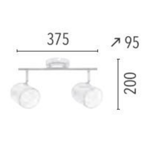 Plafonnier Laiton Olivia, 2xE27 Max 60 W, IP20, 230V AC, Classe I - Spot-Light