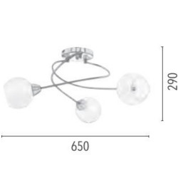 Plafonnier Laiton/Blanc Pavia, 3xE27 Max 60W, IP20, 230V AC, Classe I - Spot-Light