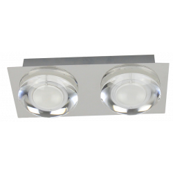 Plafonnier Chrome Primo, LED Inclue 2x 5W , IP20, 230V AC, Classe I - Spot-Light