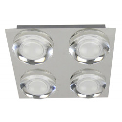 Plafonnier Chrome Primo, LED Inclue 4x 5W , IP20, 230V AC, Classe I - Spot-Light