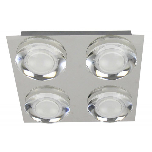 Plafonnier Chrome Primo, LED Inclue 4x 5W , IP20, 230V AC, Classe I - Spot-Light