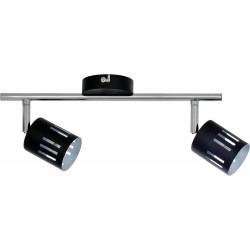 Plafonnier Noir & Chrome Ulrika, 2x G9-28W, IP20, 230V, Classe I - Britop