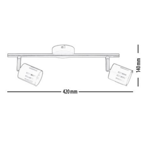 Plafonnier Noir & Chrome Ulrika, 2x G9-28W, IP20, 230V, Classe I - Britop