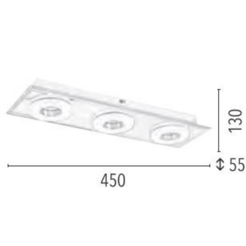 Plafonnier Chrome Vito, LED Inclue 3x 6W , IP20, 230V AC, Classe I - Spot-Light