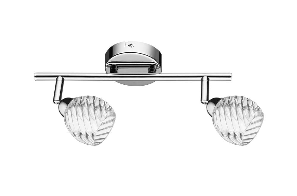 Plafonnier Chrome & Transparent Wave, 2x G9-28W, IP20, 230V, Classe I
