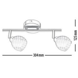 Plafonnier Chrome & Transparent Wave, 2x G9-28W, IP20, 230V, Classe I - Britop