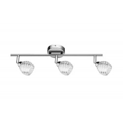 Plafonnier Chrome & Transparent Wave, 3x G9-28W, IP20, 230V, Classe I - Britop