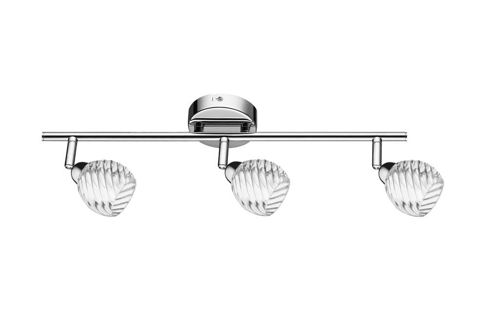 Plafonnier Chrome & Transparent Wave, 3x G9-28W, IP20, 230V, Classe I