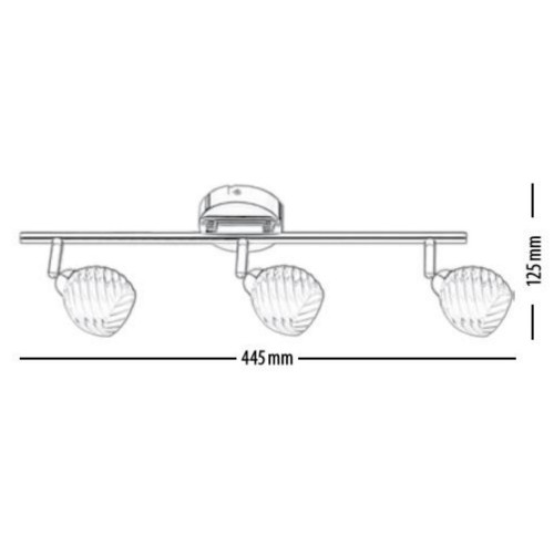 Plafonnier Chrome & Transparent Wave, 3x G9-28W, IP20, 230V, Classe I - Britop