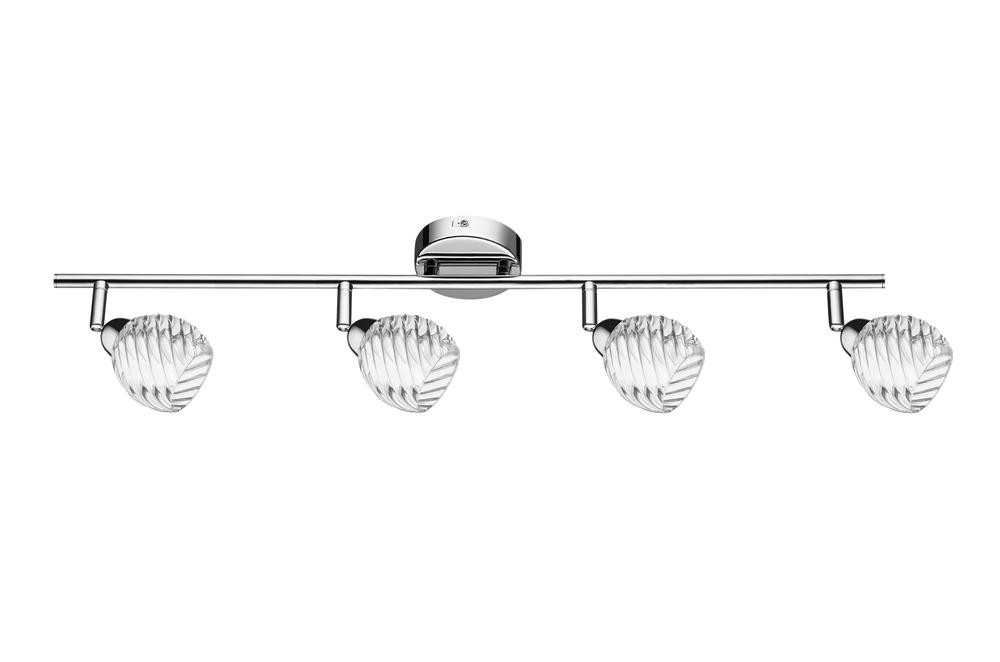 Plafonnier Chrome & Transparent Wave, 4x G9-28W, IP20, 230V, Classe I