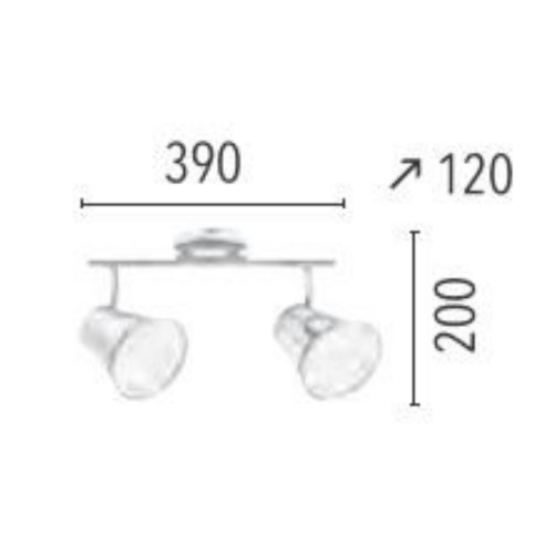 Plafonnier Chrome Amanda, 2xE27 Max 60W, IP20, 230V AC, Classe I - Spot-Light